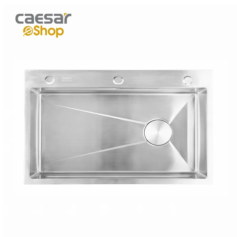 Chậu rửa chén inox 1 hộc - KSH01H075SX Caesar — ảnh sản phẩm 1